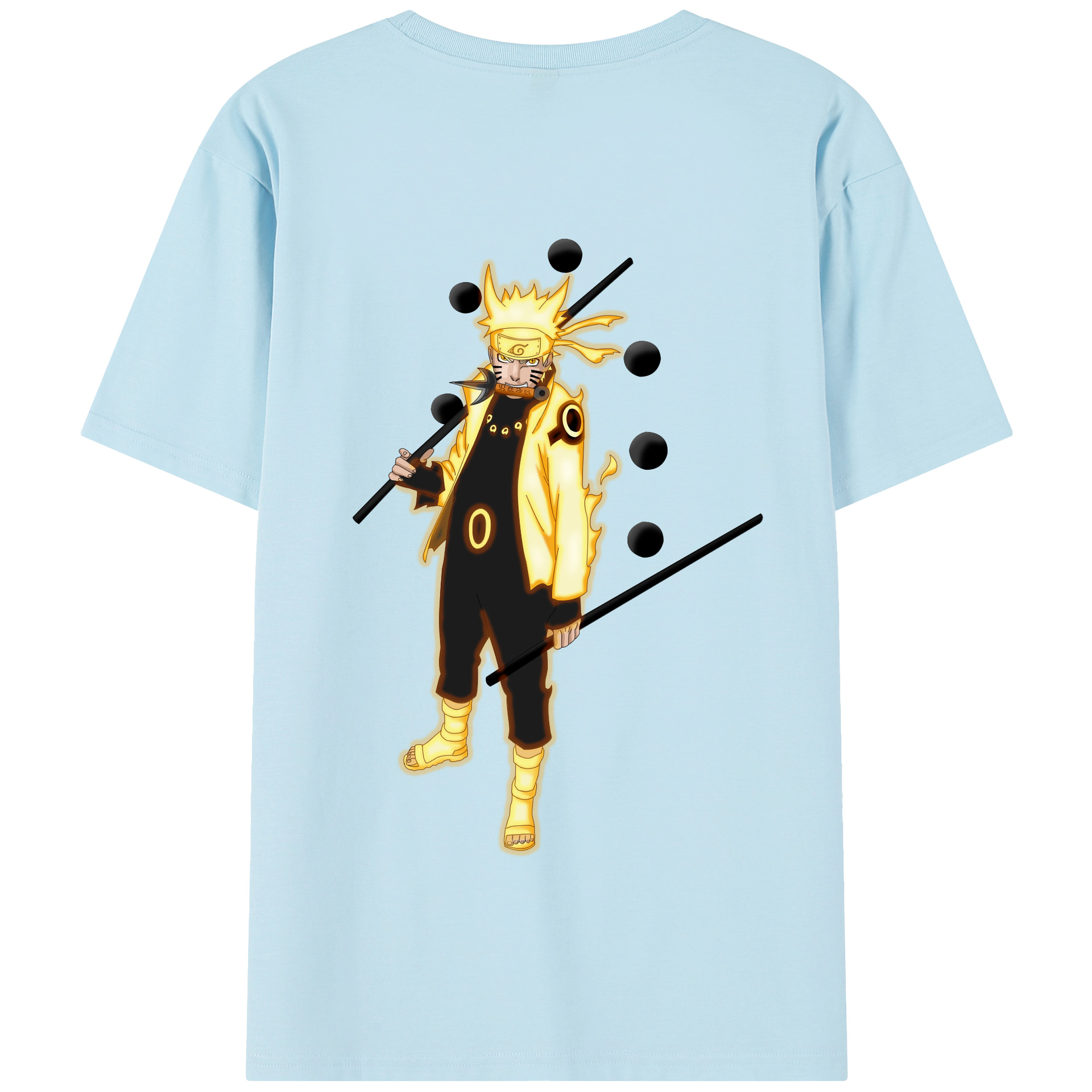 （画像用） NARUTO -ナルト- うずまき ナルト Uzumaki Naruto 綿100％半袖Tシャツ（背面プリント）